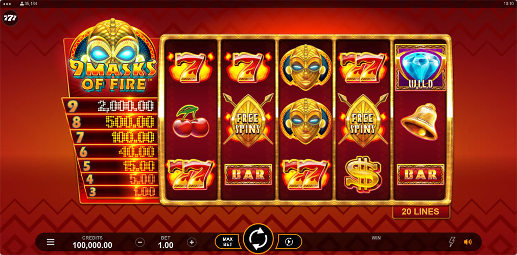 Chơi máy đánh bạc online 9 Masks of Fire miễn phí