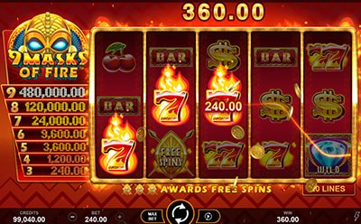 Máy Đánh Bạc 9 Masks of Fire Trên Di Động
